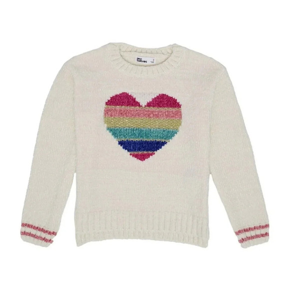 Toddler Girls Rainbow Heart Graphic Knit Sweater - Picture 1 of 9